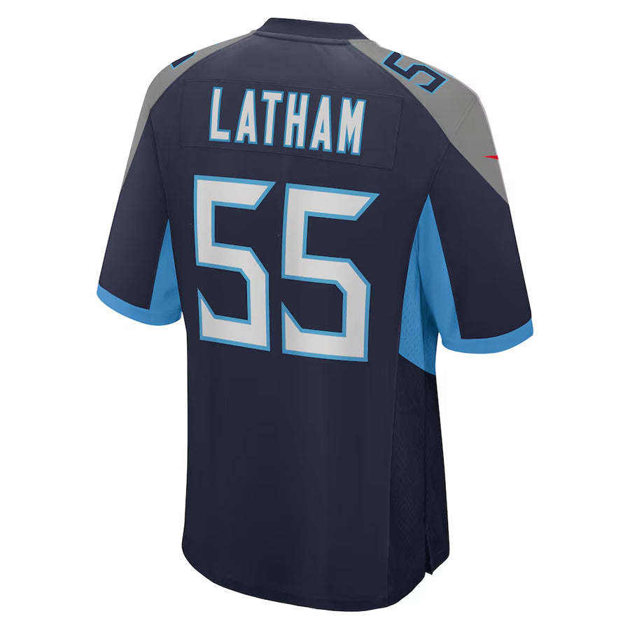 Jdoa T.Titans #55 JC Latham Player Navy Home Game Stitched Jerseys