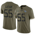 Jdoa T.Titans #55 JC Latham Player Olive Salute To Service Limited Stitched Jerseys