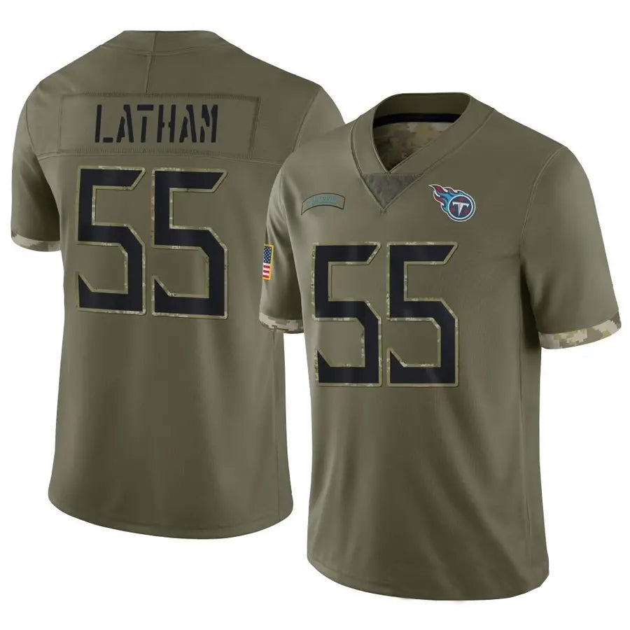 Jdoa T.Titans #55 JC Latham Player Olive Salute To Service Limited Stitched Jerseys