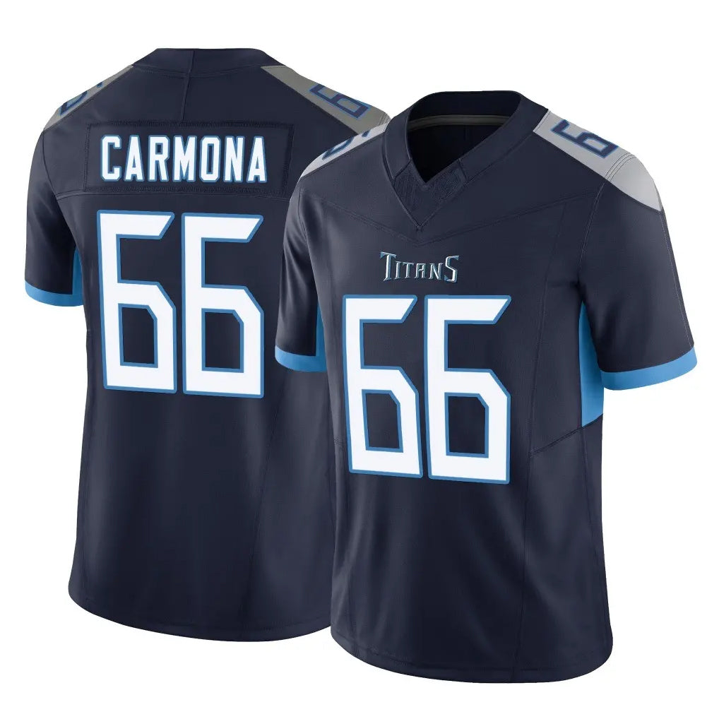 Jdoa T.Titans #66 Fernando Carmona Jr. Player Navy Limited Vapor F.U.S.E. Home Game Stitched Jerseys
