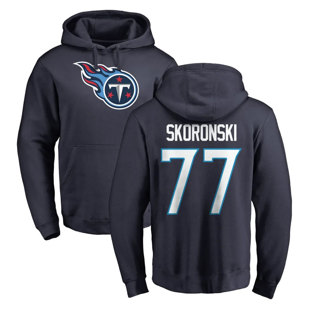 Jdoa T.Titans #77 Peter Skoronski Player Navy Logo Pullover Hoodies Home Game Stitched Jerseys