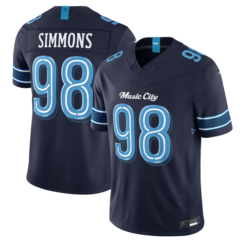 Jdoa T.Titans #98 Jeffery Simmons Navy 2026 Rivalries Collection Limited Stitched Jerseys