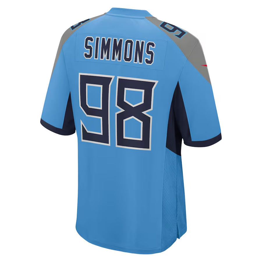 Jdoa T.Titans #98 Jeffery Simmons Player Light Blue Home Game Stitched Jerseys