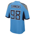 Jdoa T.Titans #98 Jeffery Simmons Player Light Blue Home Game Stitched Jerseys