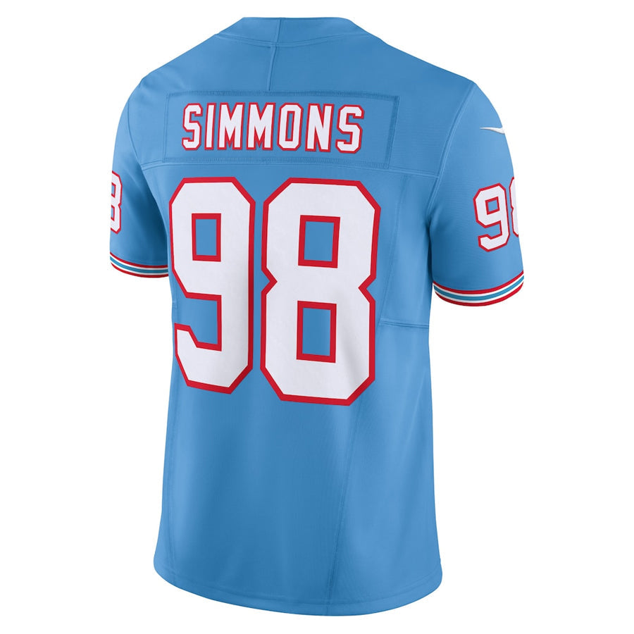 Jdoa T.Titans #98 Jeffery Simmons Player Light Blue Vapor F.U.S.E. Limited Stitched Jerseys