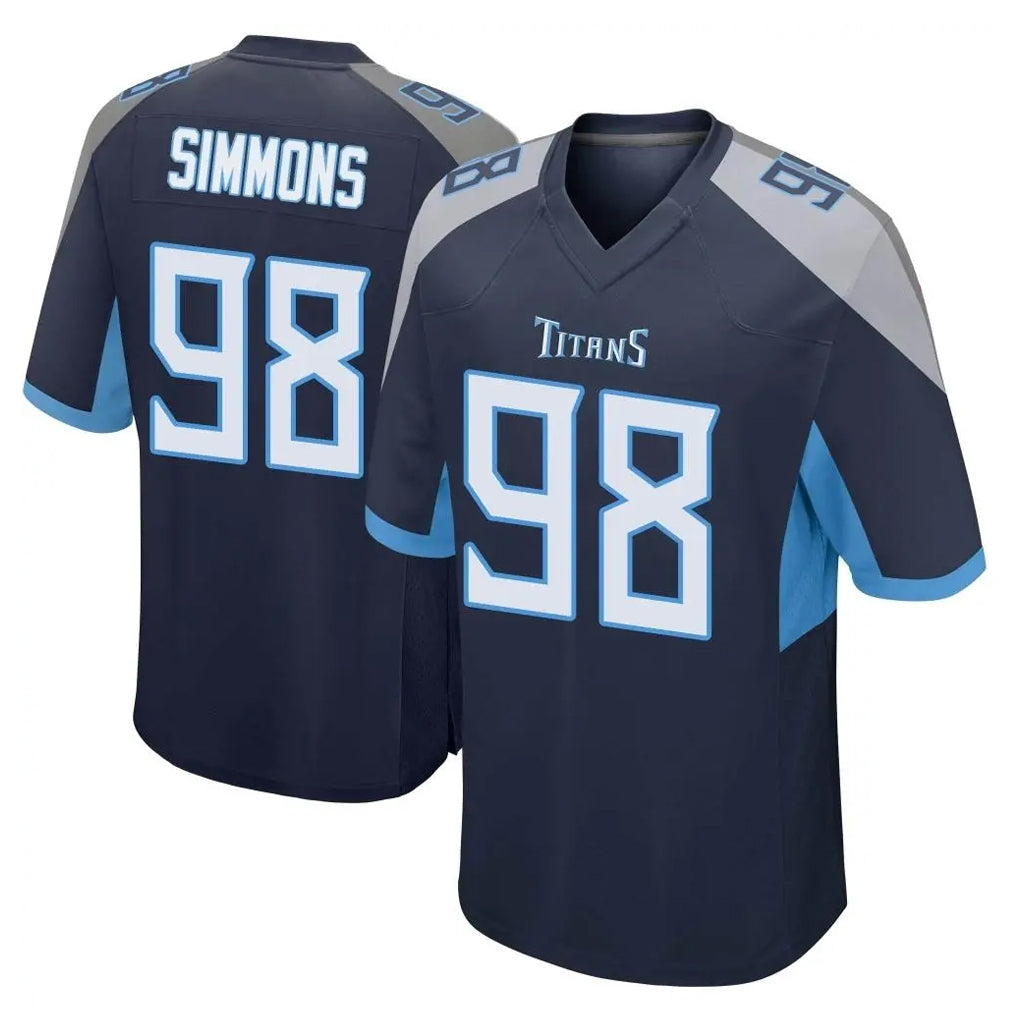 Jdoa T.Titans #98 Jeffery Simmons Player Navy Home Game Stitched Jerseys