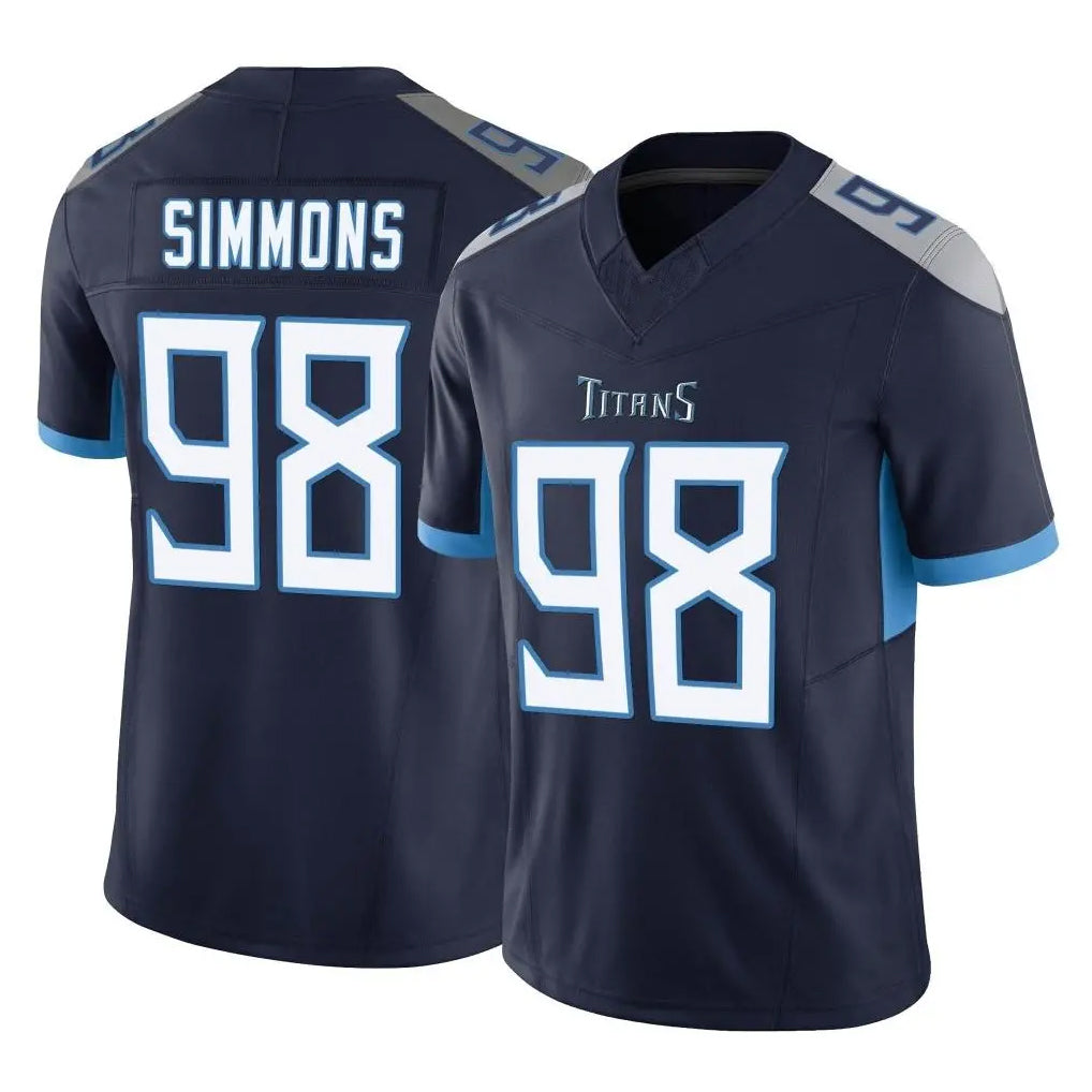 Jdoa T.Titans #98 Jeffery Simmons Player Navy Limited Vapor F.U.S.E. Home Game Stitched Jerseys
