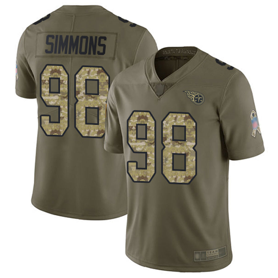 Jdoa T.Titans #98 Jeffery Simmons Player Olive Salute To Service Limited Stitched Jerseys