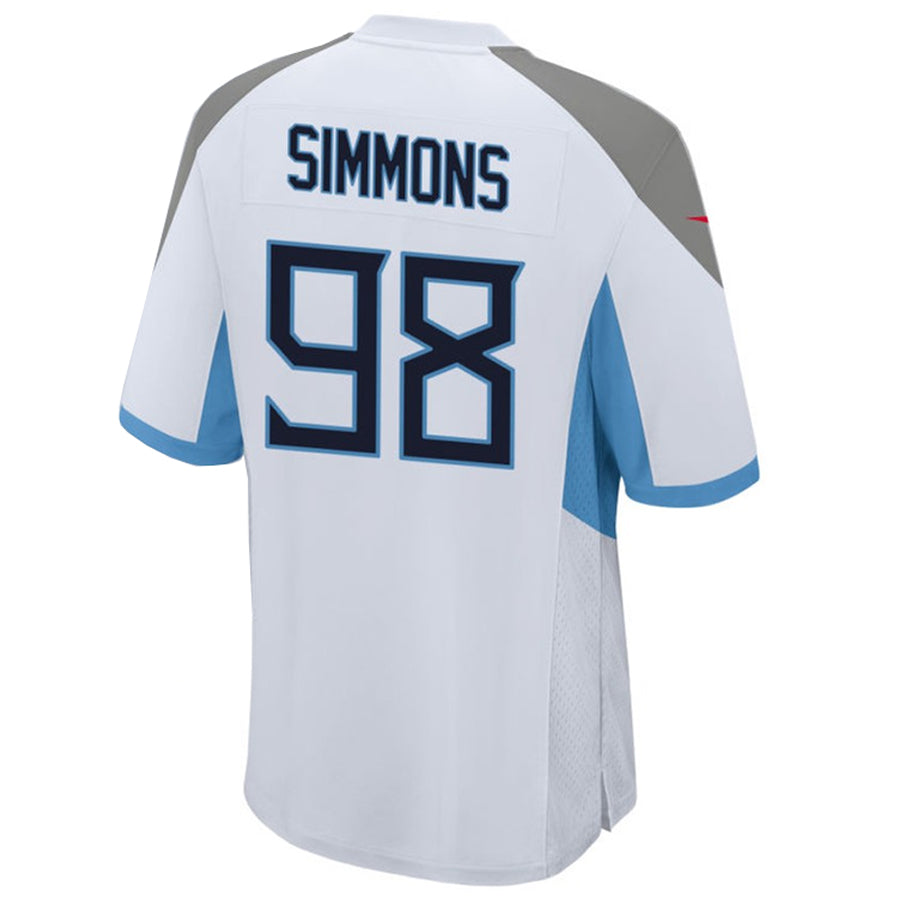 Jdoa T.Titans #98 Jeffery Simmons Player White Home Game Stitched Jerseys