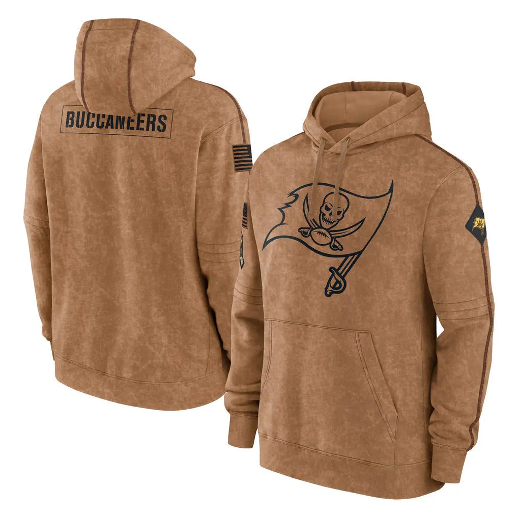 Jdoa TB.Buccaneers Blank Player Brown Limited Salute to Service Pullover Hoodies Game Stitched Jerseys