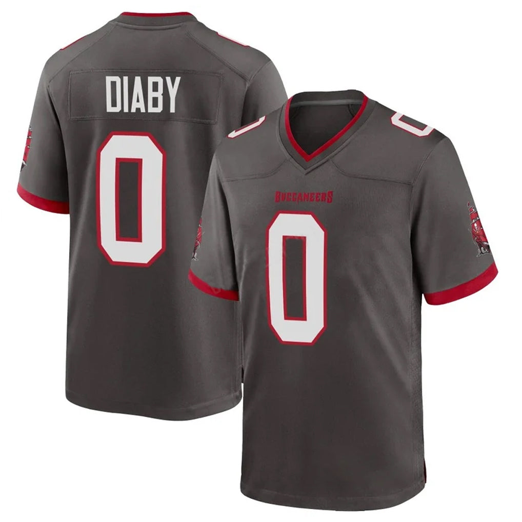 Jdoa TB.Buccaneers #0 Yaya Diaby Player Pewter Alternate Home Game Stitched Jerseys