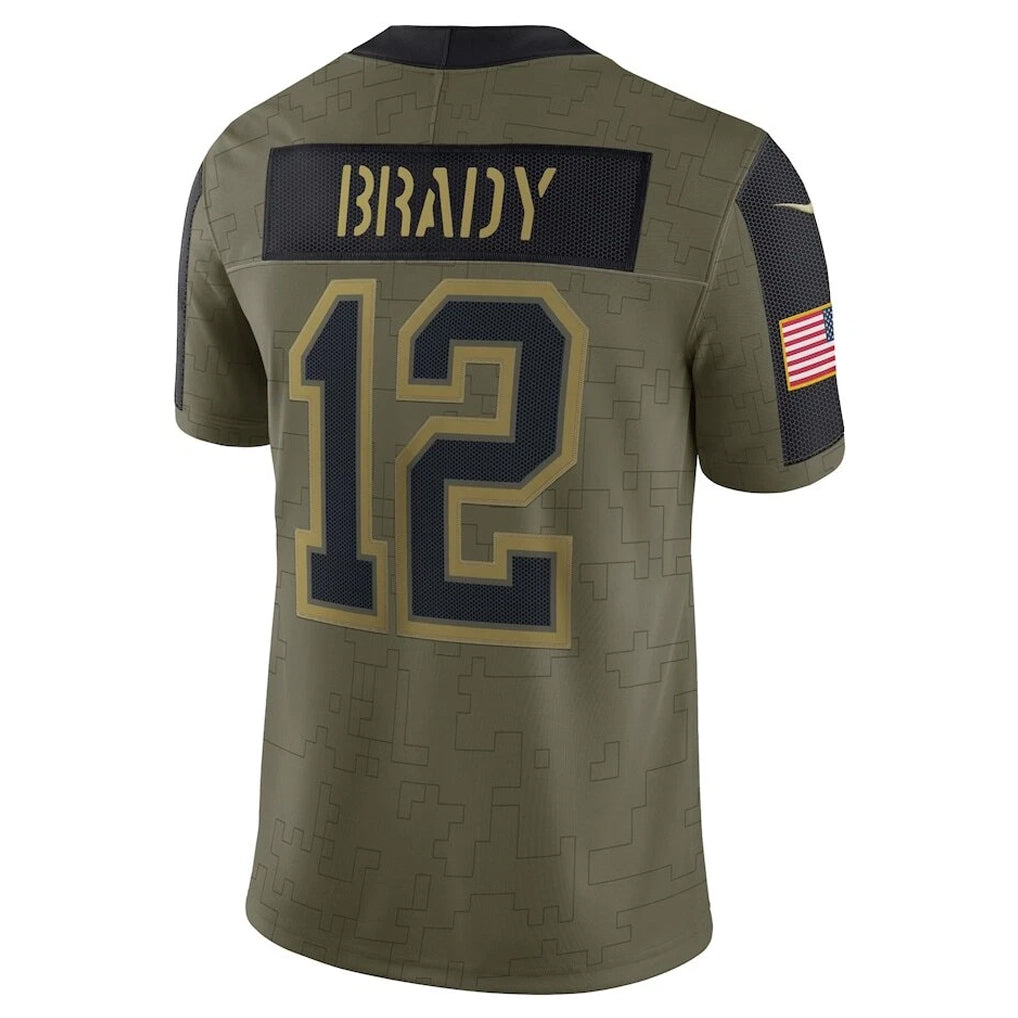 Jdoa TB.Buccaneers #12 Tom Brady Player Olive Salute To Service Stitched Jerseys