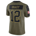 Jdoa TB.Buccaneers #12 Tom Brady Player Olive Salute To Service Stitched Jerseys