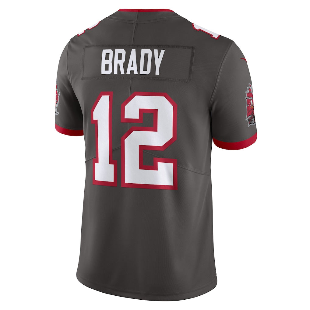 Jdoa TB.Buccaneers #12 Tom Brady Player Pewter Vapor F.U.S.E. Limited Stitched Jerseys