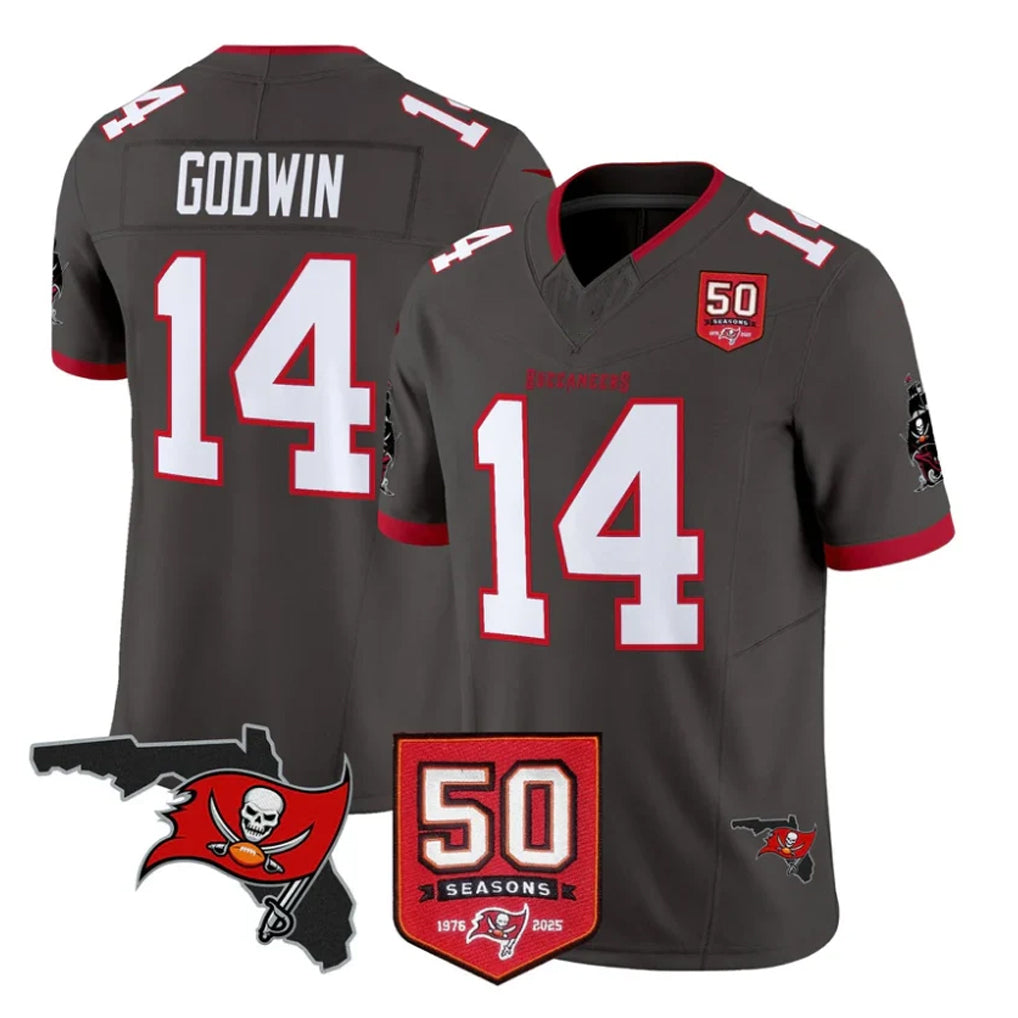 Jdoa TB.Buccaneers #14 Chris Godwin Jr. Player Pewter Limited 2026 Season Vapor F.U.S.E. Home Game Stitched Jerseys