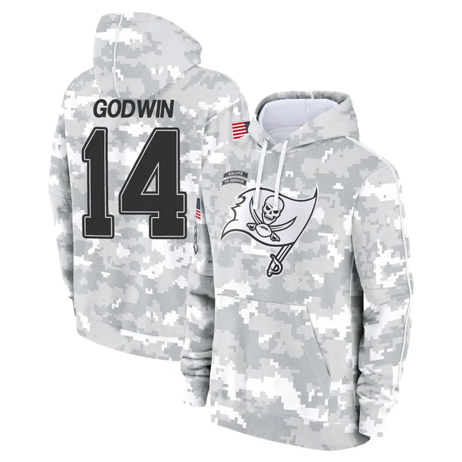 Jdoa TB.Buccaneers #14 Chris Godwin Jr. Player Salute to Service Hoodies Stitched Jerseys