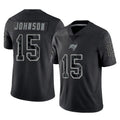 Jdoa TB.Buccaneers #15 Tez Johnson Player Black Reflective Limited Home Game Stitched Jerseys