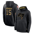 Jdoa TB.Buccaneers #15 Tez Johnson Player Black Salute to Service Sideline Performance Pullover Hoodies Home Game Stitched Jerseys