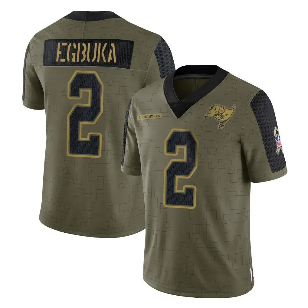 Jdoa TB.Buccaneers #2 Emeka Egbuka Player Olive Salute To Service Limited Game Stitched Jerseys