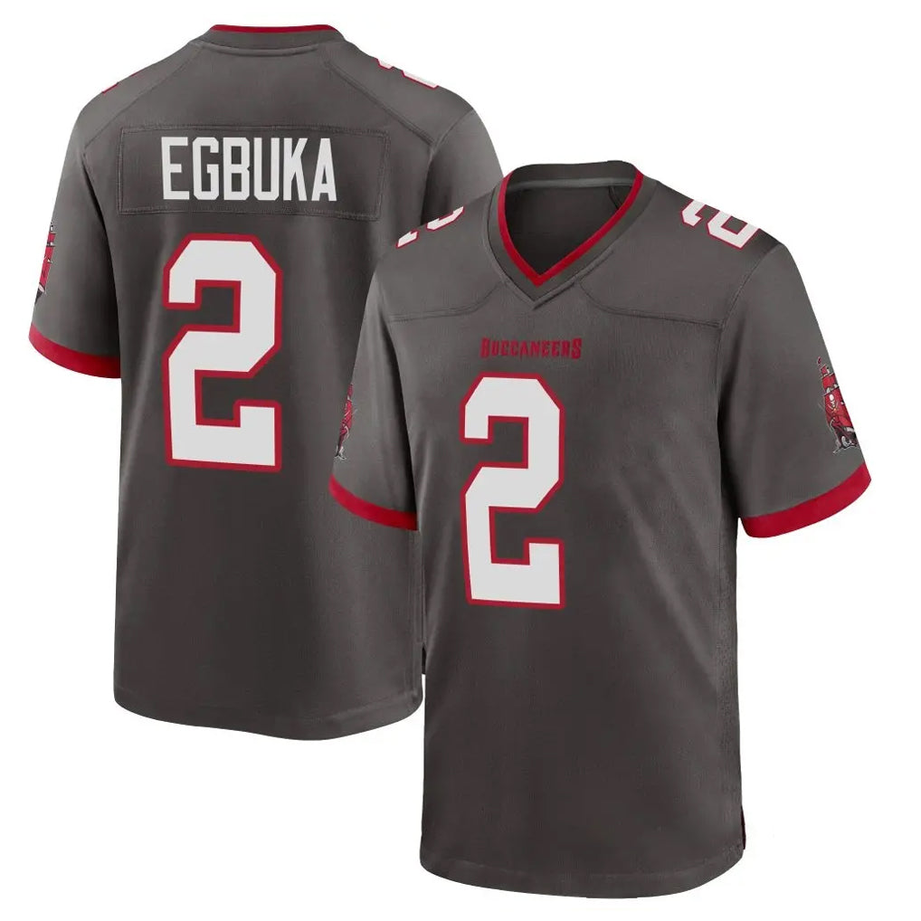 Jdoa TB.Buccaneers #2 Emeka Egbuka Player Pewter Alternate Home Game Stitched Jerseys