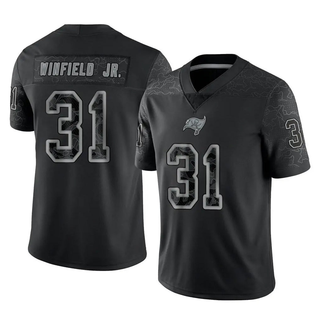 Jdoa TB.Buccaneers #31 Antoine Winfield Jr. Player Black Reflective Limited Home Game Stitched Jerseys