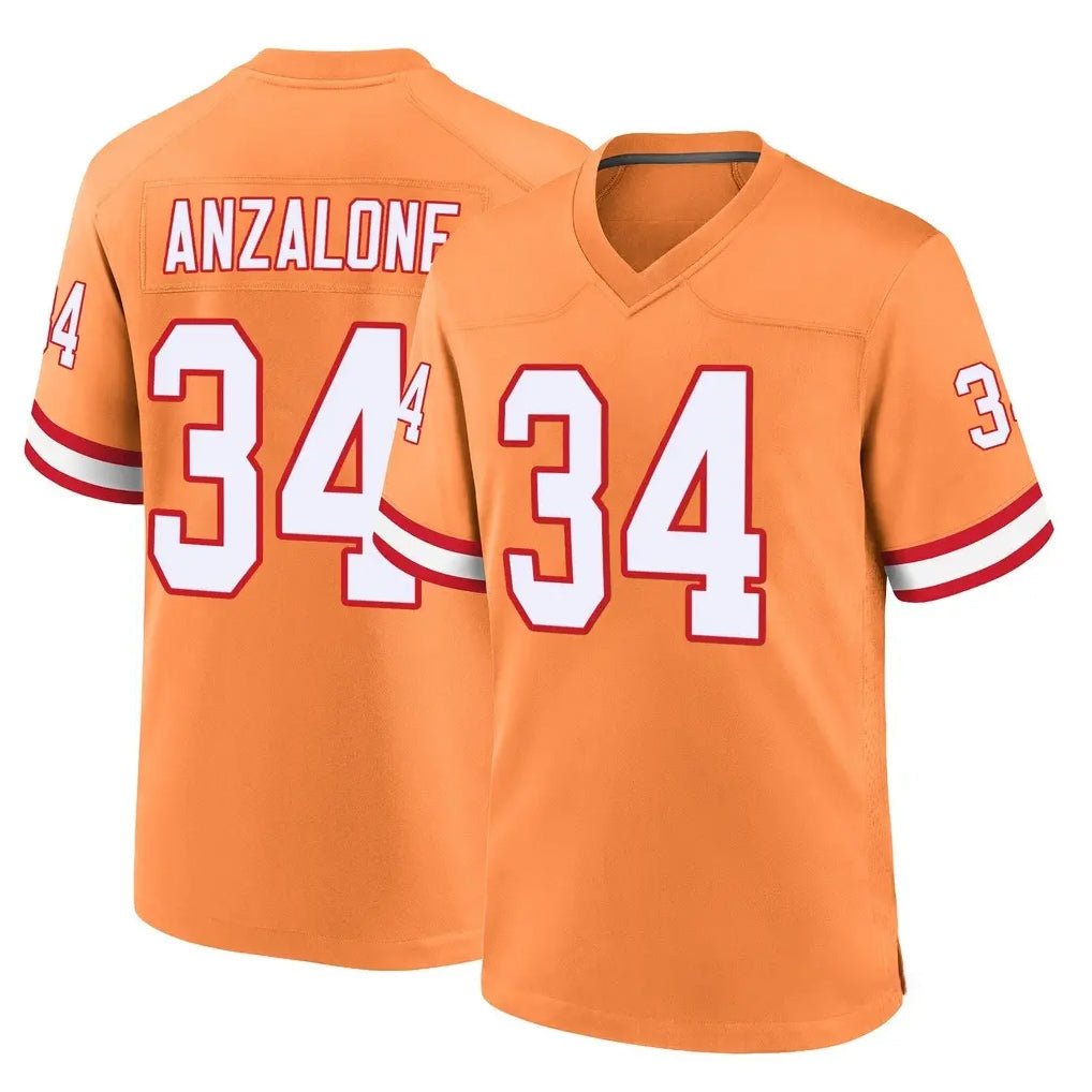 Jdoa TB.Buccaneers #34 Alex Anzalone Player Orange Throwback Home Game Stitched Jerseys