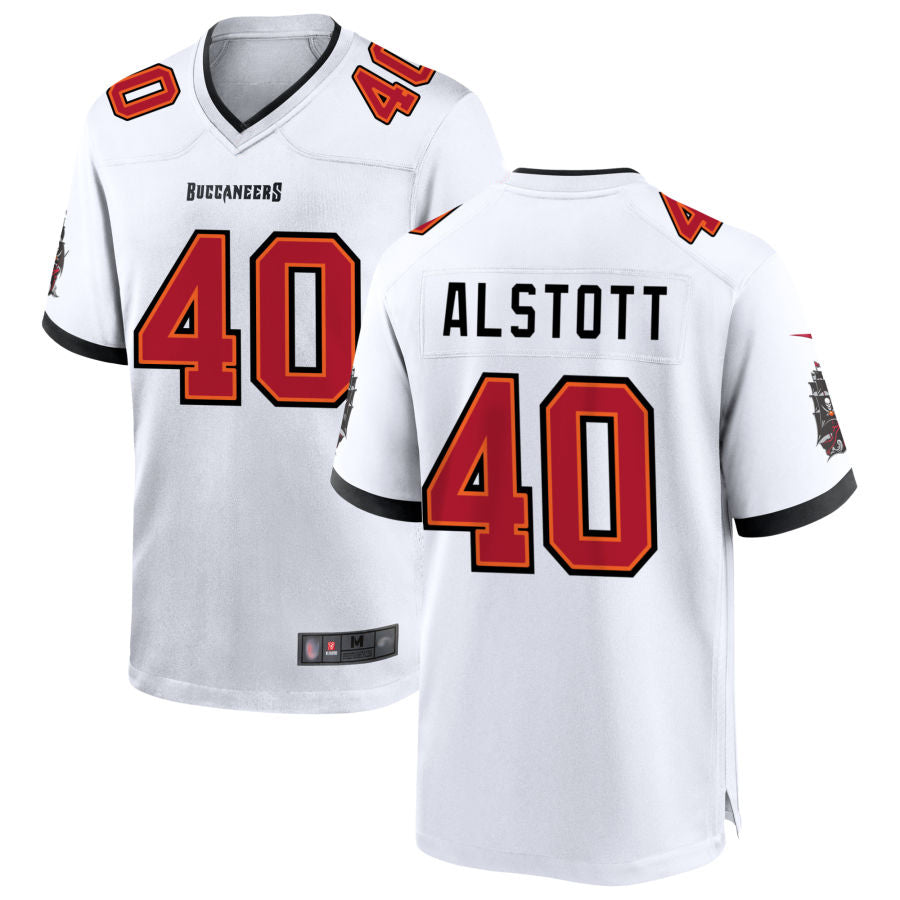 Jdoa TB.Buccaneers #40 Mike Alstott Player White Home Game Stitched Jerseys