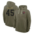Jdoa TB.Buccaneers #45 Josiah Trotter Player Olive Salute to Service Pullover Hoodies Limited Stitched Jerseys