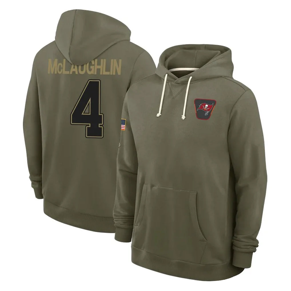 Jdoa TB.Buccaneers #4 Chase McLaughlin Player Olive Salute to Service Pullover Hoodies Limited Stitched Jerseys