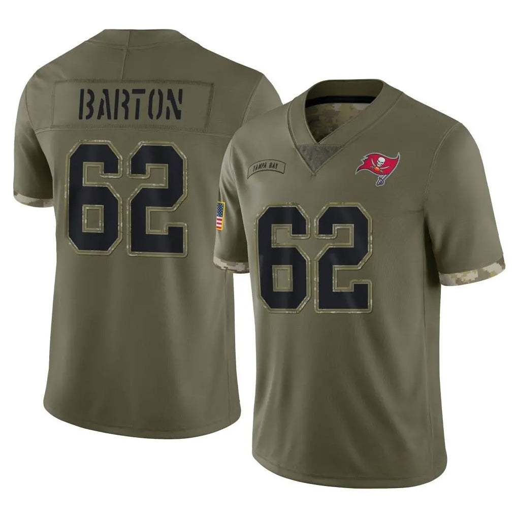 Jdoa TB.Buccaneers #62 Graham Barton Player Olive Limited Salute To Service Home Game Stitched Jerseys