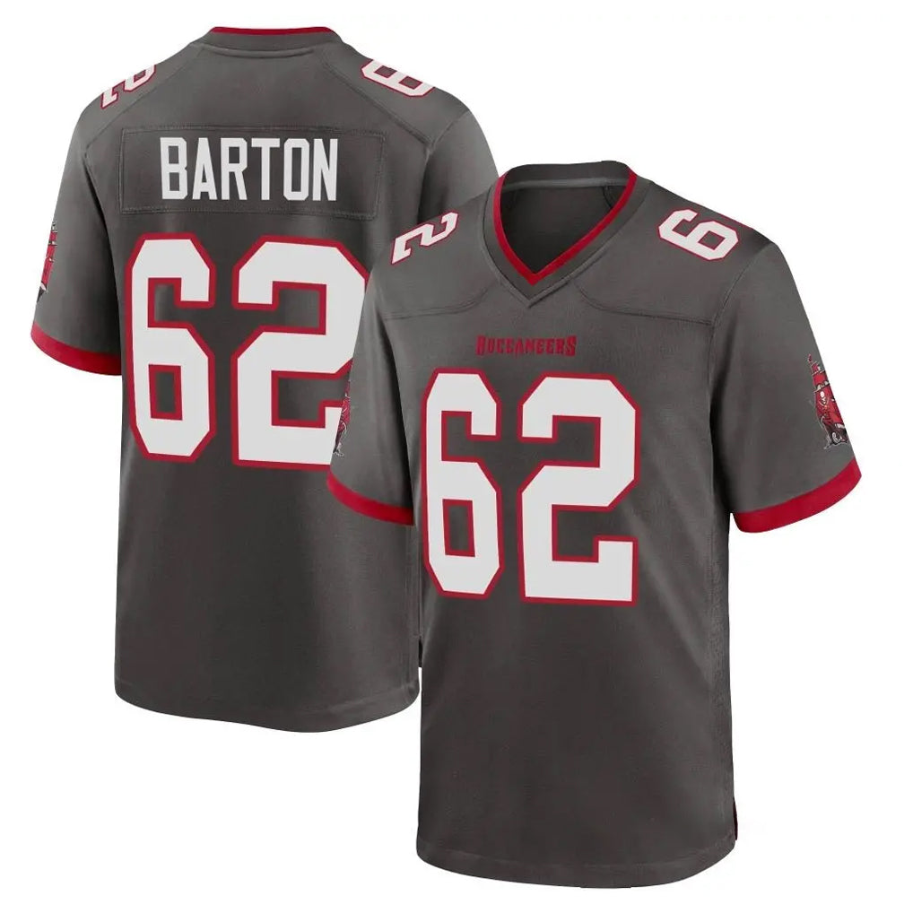 Jdoa TB.Buccaneers #62 Graham Barton Player Pewter Alternate Home Game Stitched Jerseys