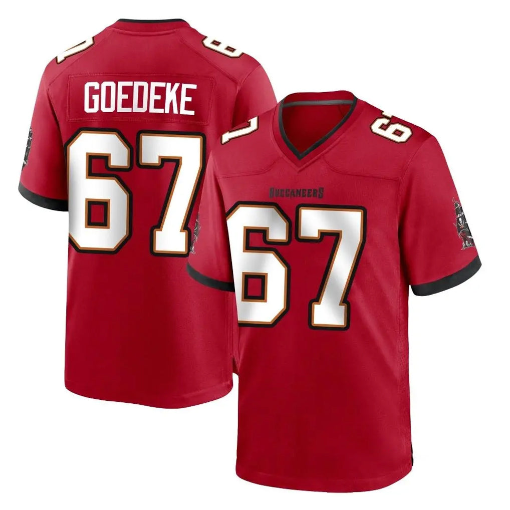 Jdoa TB.Buccaneers #67 Luke Goedeke Player Red Home Game Stitched Jerseys