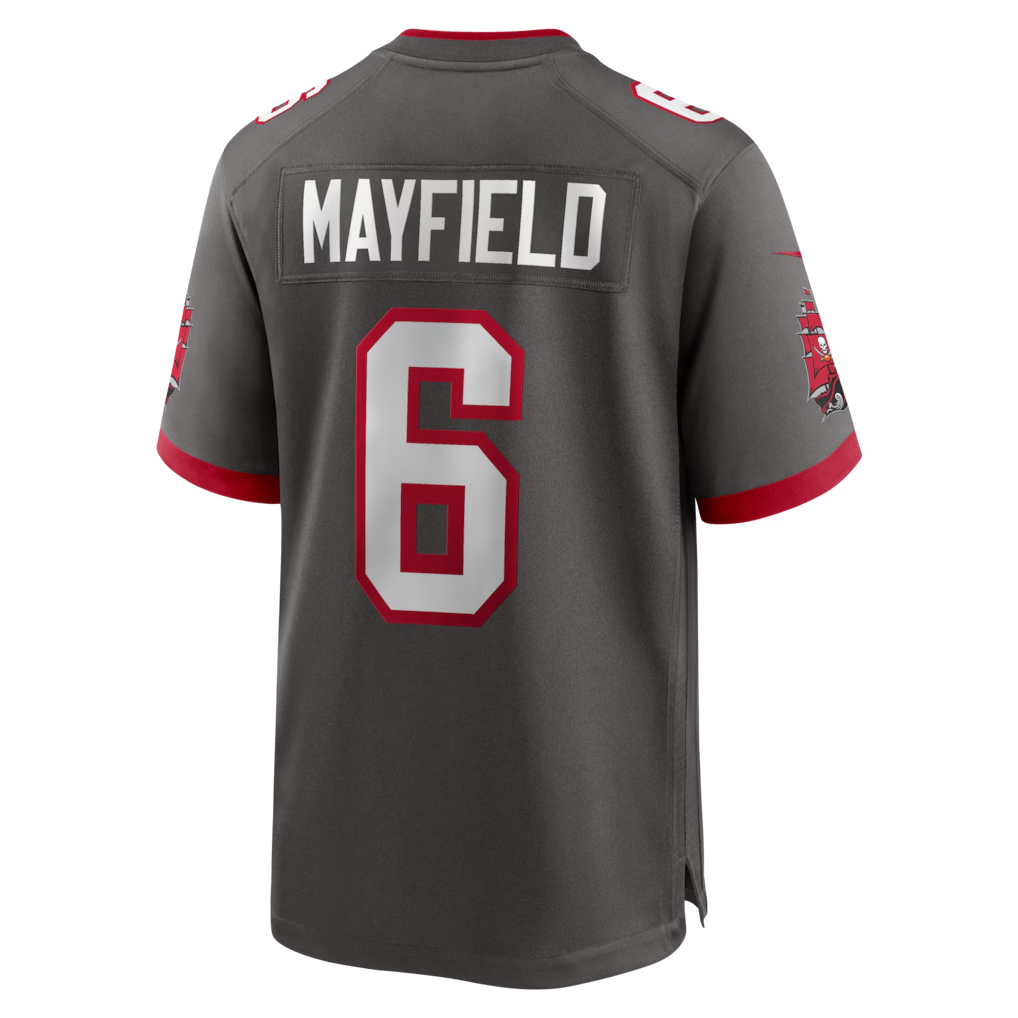 Jdoa TB.Buccaneers #6 Baker Mayfield Pewter Alternate Game Player Stitched Jerseys