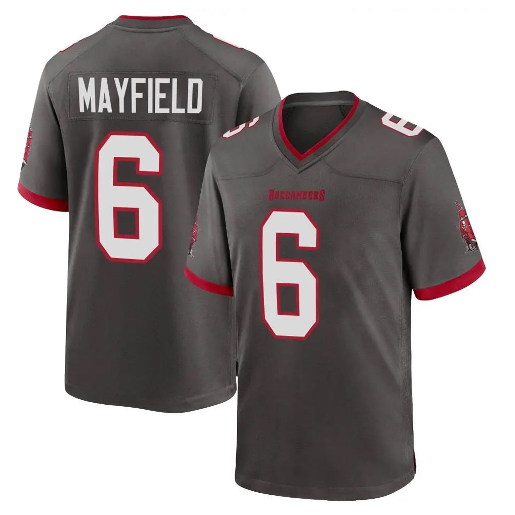Jdoa TB.Buccaneers #6 Baker Mayfield Player Pewter Alternate Home Game Stitched Jerseys