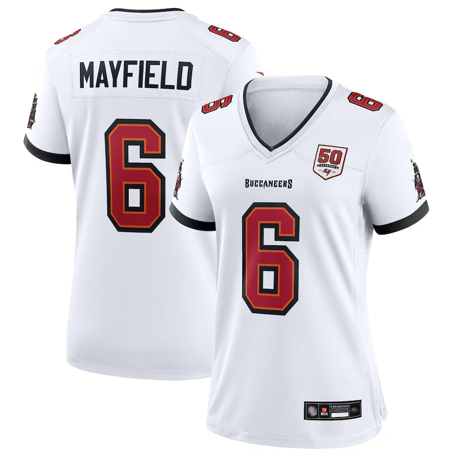 Jdoa TB.Buccaneers #6 Baker Mayfield Player White 50th Anniversary Game Stitched Jerseys