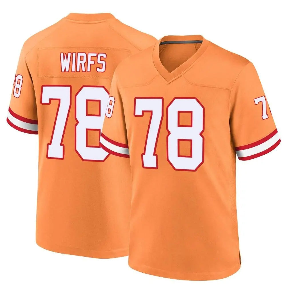 Jdoa TB.Buccaneers #78 Tristan Wirfs Player Orange Throwback Home Game Stitched Jerseys