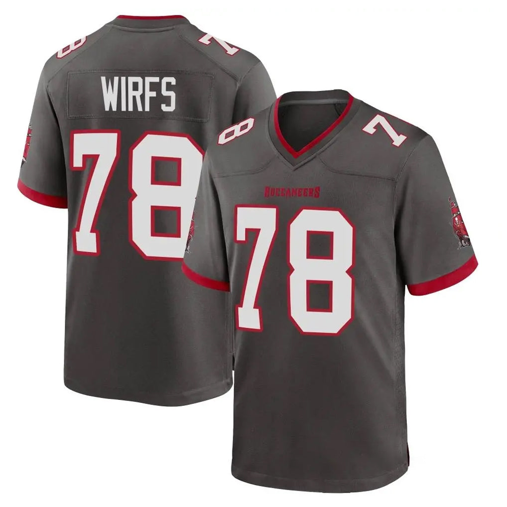 Jdoa TB.Buccaneers #78 Tristan Wirfs Player Pewter Alternate Home Game Stitched Jerseys