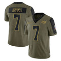 Jdoa TB.Buccaneers #7 Bucky Irving Player Olive Salute To Service Limited Game Stitched Jerseys