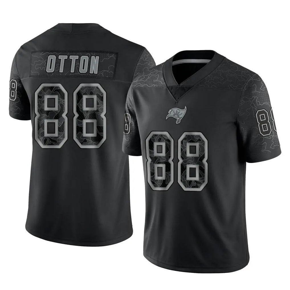 Jdoa TB.Buccaneers #88 Cade Otton Player Black Reflective Limited Home Game Stitched Jerseys