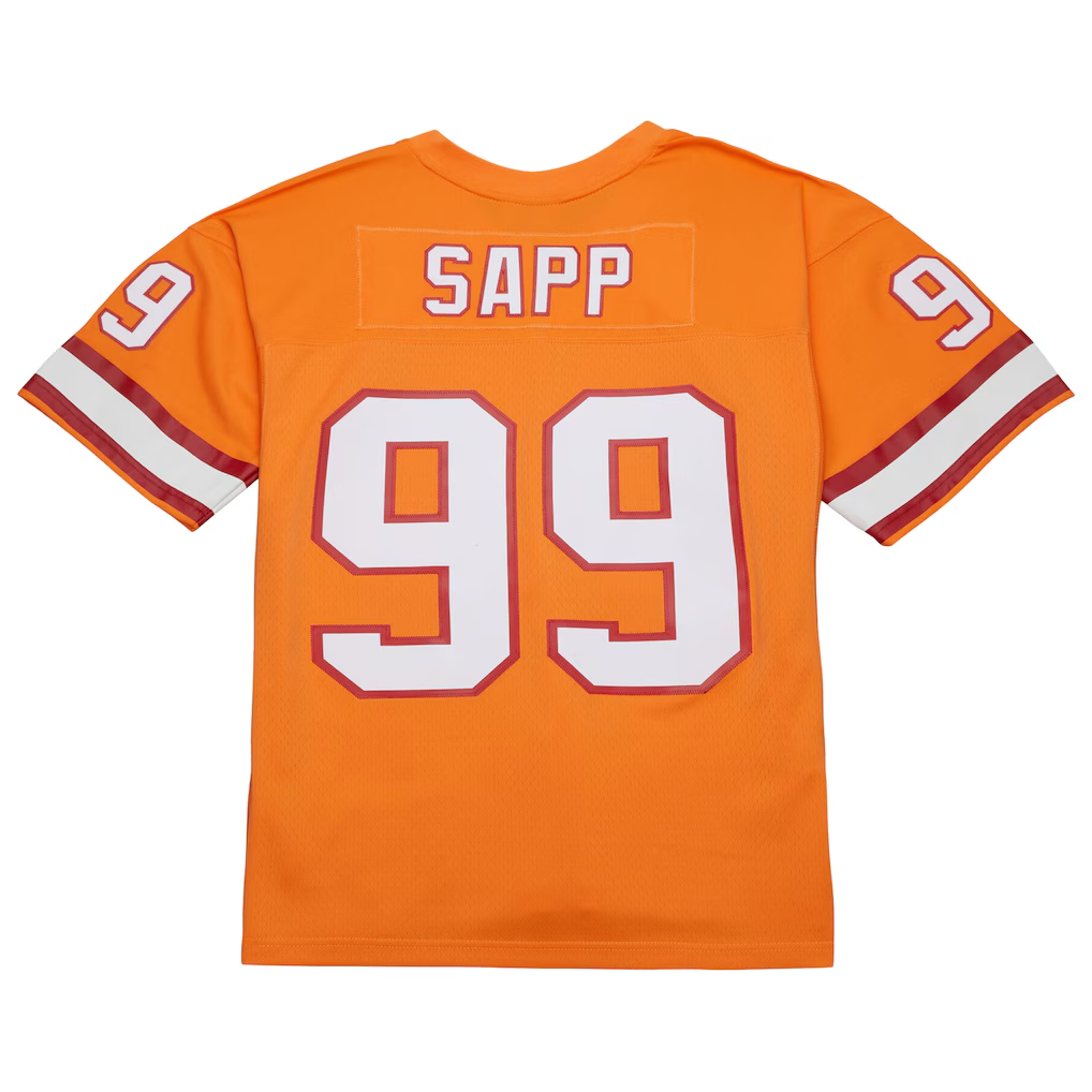 Jdoa TB.Buccaneers #99 Warren Sapp Mitchell & Ness Orange 1995 Legacy Replica Jersey Stitched Puhic