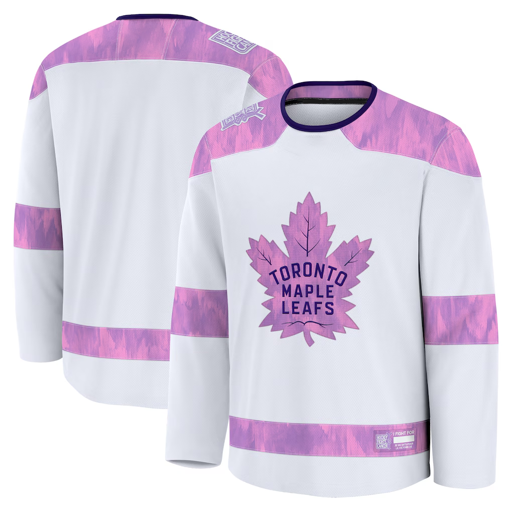 Jdoa T.Maple Leafs White 2024 Hockey Fights Cancer Practice Jerseys