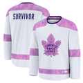 Jdoa T.Maple Leafs White Hockey Fights Cancer Survivor Practice Jerseys