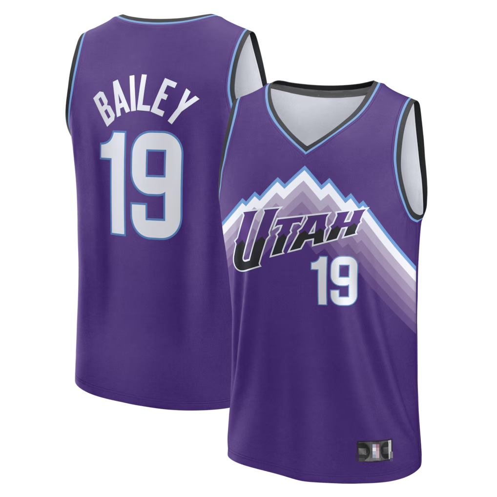 Jdoa U.Jazz #19 Ace Bailey Fanatics Purple Fast Break Replica Jerseys - Icon Edition