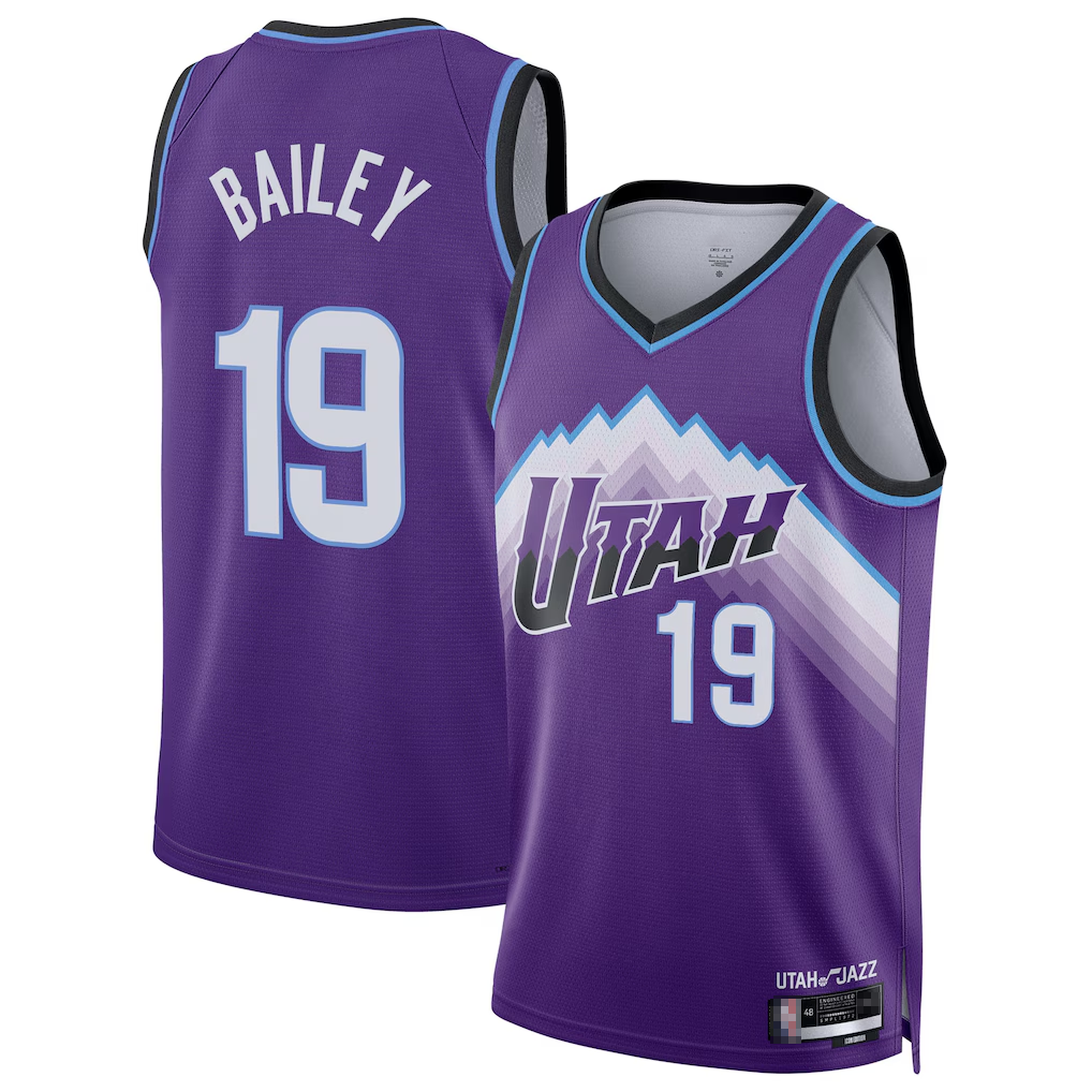 Jdoa U.Jazz #19 Ace Bailey Purple Swingman Jerseys - Icon Edition