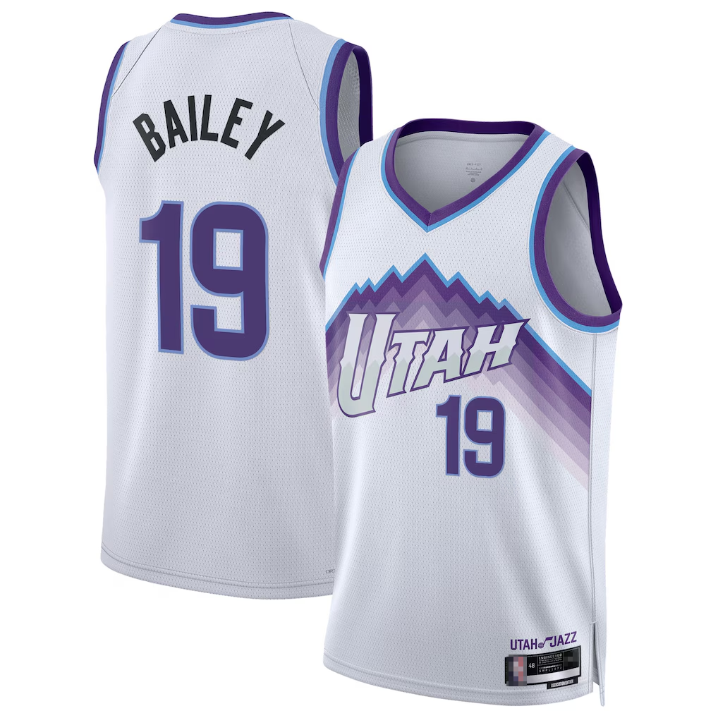 Jdoa U.Jazz #19 Ace Bailey White Swingman Jerseys- Association Edition