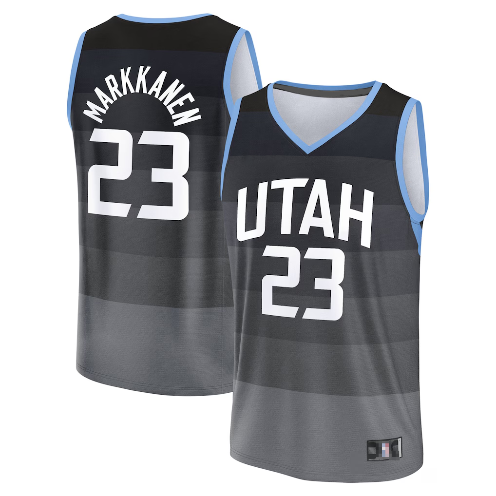 Jdoa U.Jazz #23 Lauri Markkanen Fanatics Black 2025-2026 City Edition Fast Break Jerseys