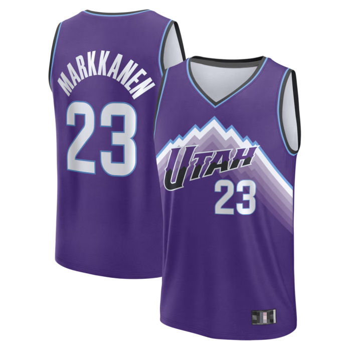Jdoa U.Jazz #23 Lauri Markkanen Fanatics Purple Fast Break Replica Jerseys - Icon Edition