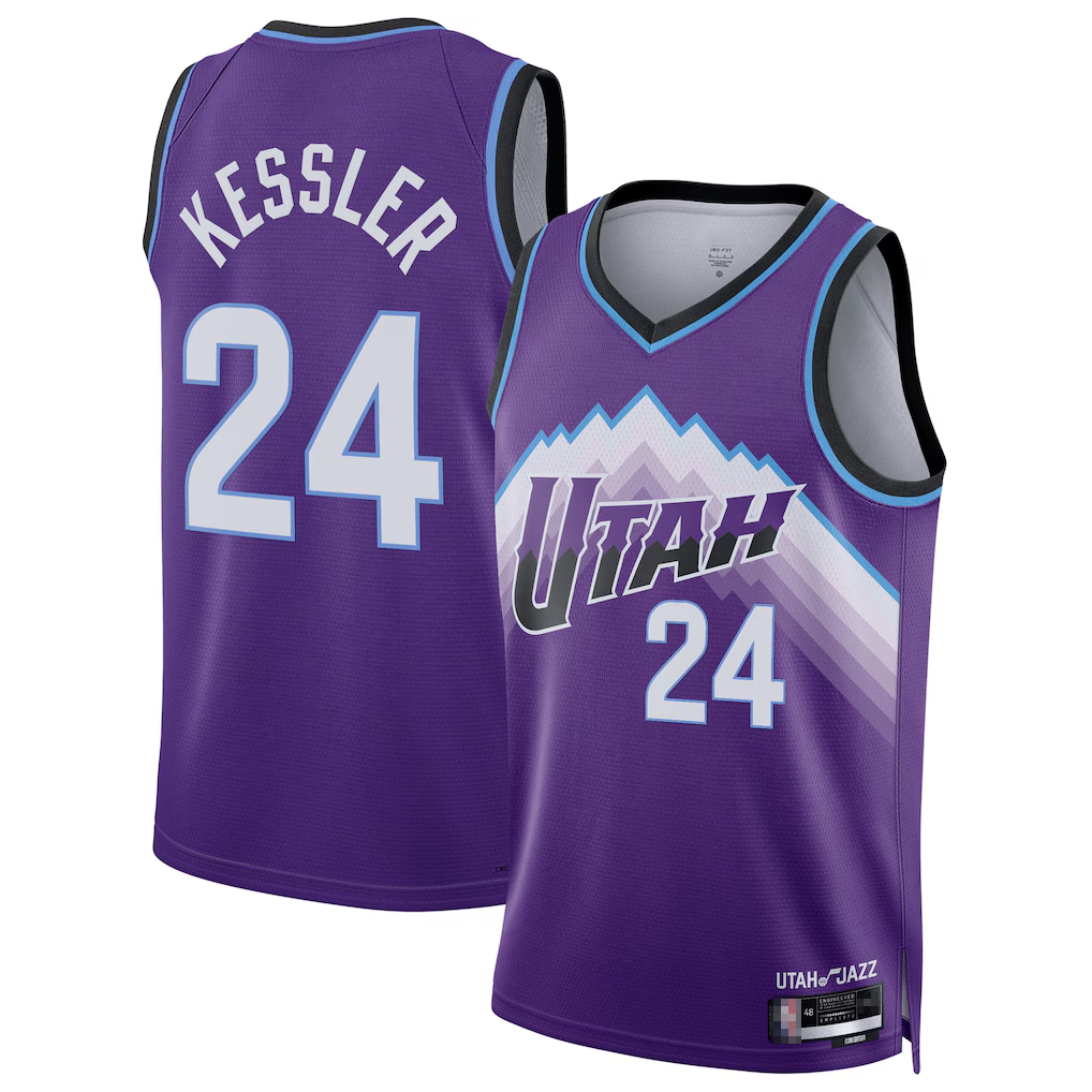 Jdoa U.Jazz #24 Walker Kessler Purple Swingman Jerseys- Icon Edition