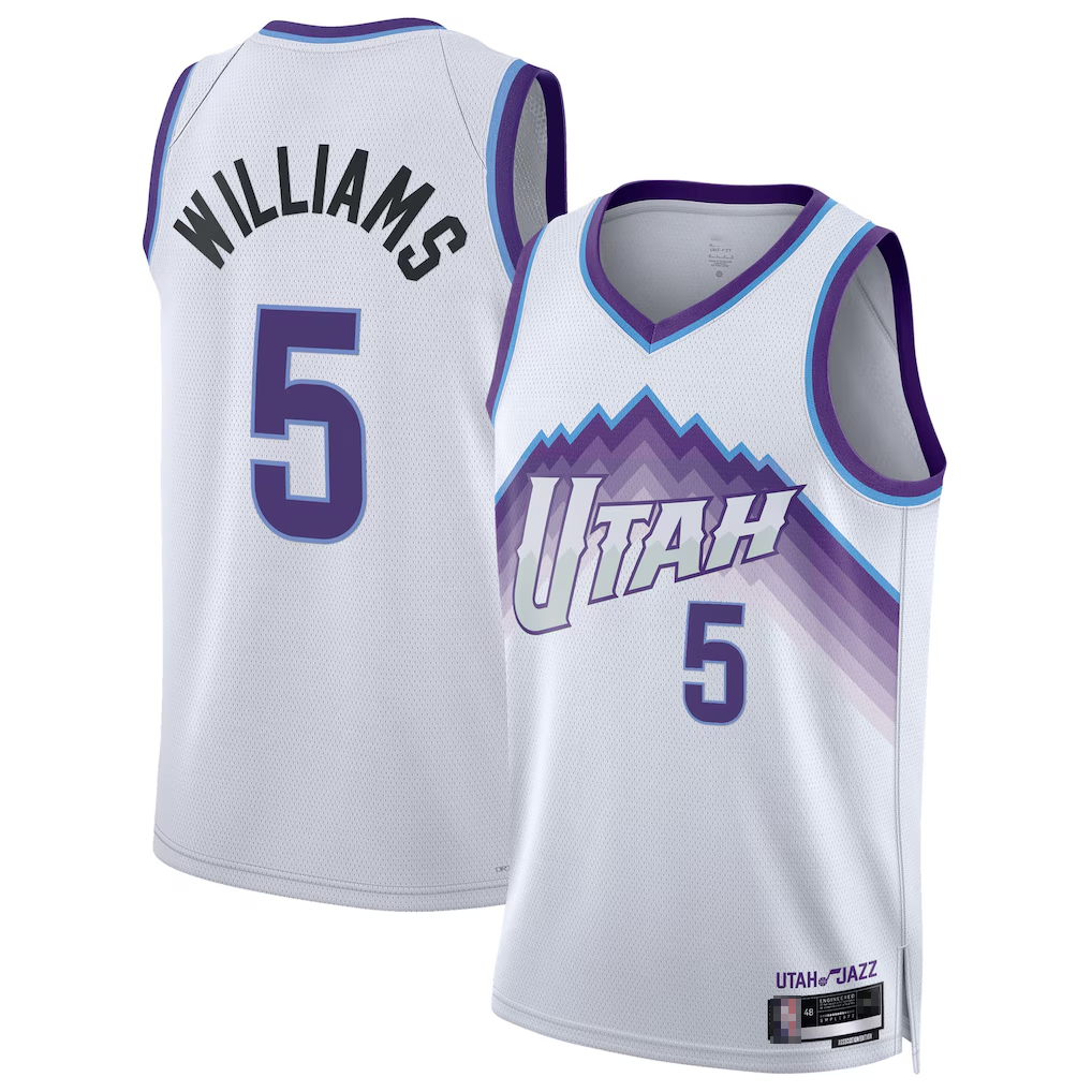 Jdoa U.Jazz #5 Cody Williams White Swingman Jerseys - Association Edition
