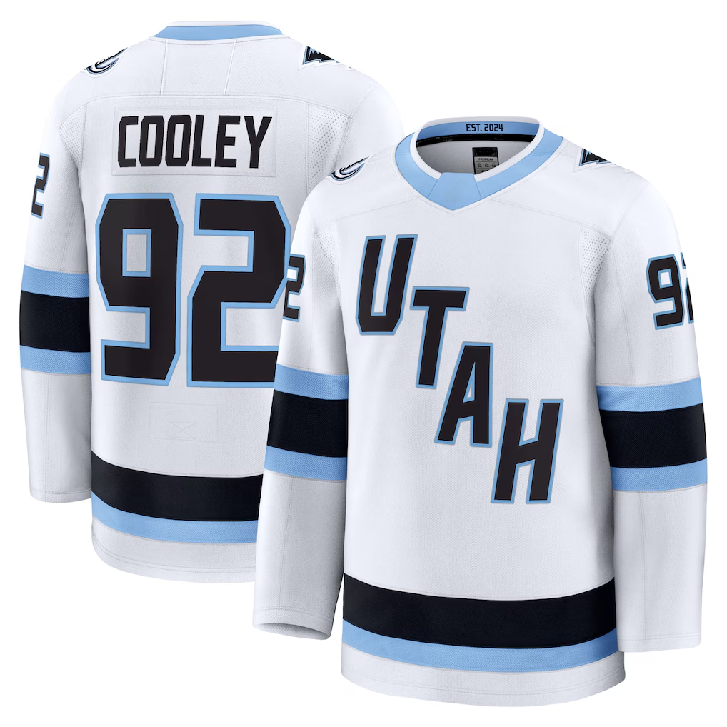 Jdoa U.Mammoth #92 Logan Cooley White Away Premium Player Jerseys
